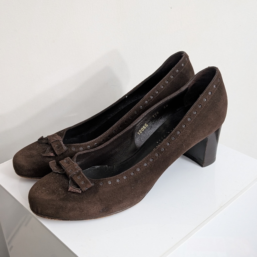 Vintage designer Jaime Mascaro size 38 brown suede shoes